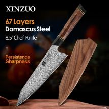 XINZUO 8.5 ''Zoll Chef Messer Mit Holz Geschenk Box VG10 Damaskus Stahl Küche Chef Schneiden Messer Kochen Messer mit g10 Griff