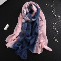 2024 NEUE Mode Frauen Cut Blumen Hohle Spitze Gradienten Blume Seide Schal Frühling Schals und Wraps Handtuch Femme Strand Sjaals