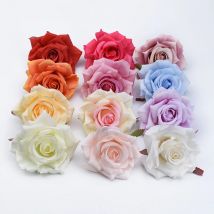 100 Uds rosas de seda flores accesorios de baño de pared adornos navideños para el hogar boda plantas artificiales baratas broche de novia