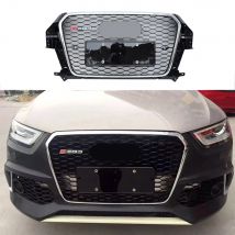 Modified Racing Grills For Q3 Grill For Q3 SQ3 2013 2014 2015 Auto Grille Front Bumper Mesh Cover Grills Grille For Trims