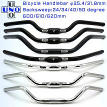 UNO Fahrrad-Schwalbenlenker M-Typ Aluminiumlegierung 31,8 x 600/610/620 mm Schwarz Silber Retro Comfort City Rennradlenker