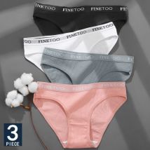 3PCS/Set Cotton Underwear For Woman Sexy Letter Panties Underpants Female M-XL Briefs Intimates Lingerie 6 Solid Color Pantys