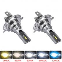 2Pcs LED Turbo ZES Car Headlight H4 H7 H1 H3 H8 H9 H11 9005 HB3 9006 HB4 80W 12000LM Auto Fog Light 12V 24V Canbus Headlamp