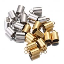 10 Stück Lot Edelstahl Silber Gold Verschlüsse Haken Schnüre Endkappen Schnur für Schmuckherstellung