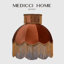 Medicci Home Velvet Lampshade With Tassels Retro Caramel Color Italy Style Handmade Luxury Lamp Shade For Table Lamp Floor Light