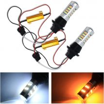 DRL indicatore di direzione PY21W P21W LED 1156 BA15S BAU15S T20 7440 W21W 2835 42smd luce di marcia diurna a doppia modalità bianco blu ghiaccio Amer