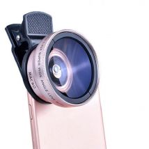 2-funkcyjny obiektyw do telefonu komórkowego 0,45X szerokokątny i 12,5X makro obiektyw HD uniwersalny do iPhone'a, telefonu z Androidem i smartfona