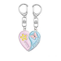 Best Friend Keychain Small Flower Butterfly Pendant Backpack Key Chain Male And Female Students BFF Friendship Pendant Jewelry