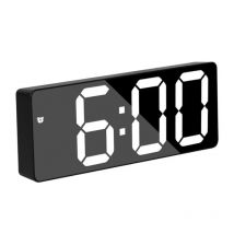 Sveglia digitale in acrilico/specchio Controllo vocale (alimentata a batteria) Orologio da tavolo Snooze Modalità notturna Orologi LED elettronici 12/24 ore