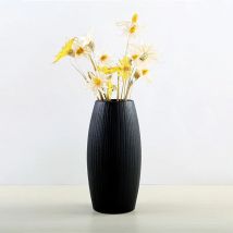 Modern Creative Classic Black Ceramic Vase Retro Vase Container Simple European Handmade Crafts Home Decoration LBS
