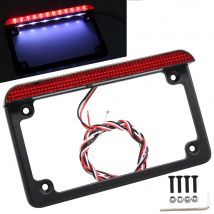 6" LED Motorrad Rechteck Kennzeichenhalter mit Rücklicht für Harley Honda Yamaha Suzuki Kawasaki Triumph Universal