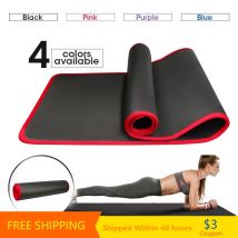 YECOKISO 10 mm extra dick 183 cm x 61 cm Yogamatten NRB rutschfeste Trainingsmatte Fitness geschmacklos Pilates Workout Gymmatten mit Bandage