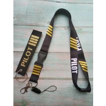 2 PCS Boeing 737 Sleutelhange Cessna Keychain Airbus Neck Strap Pilot Chaveiro llavero Lanyard for ID Card Holder for Pilot