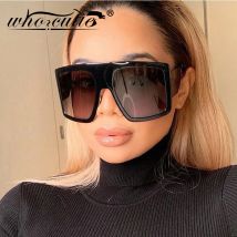 Vintage Übergroße Sonnenbrille Frauen Luxus Marke Design Quadratischen Acryl Rahmen Trendy Sonnenbrille Große Schwarz Shades Weibliche Schild