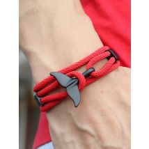 Hand Braided Whale Tail Viking Bracelet Charms Handmade Red Rope Braslet For Men Wristband String Adjustband Jewelry Homme