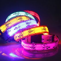 LED-Hundehalsband, Licht, Nachtsicherheit, Nylon, Haustier-Hundehalsband, leuchtendes leuchtendes Halsband, Perro Luz, helles Hundehalsband, elektronische Haustierartikel