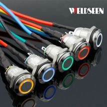 Metall Push Button Switch 12mm Momentary Rast Typ DIY Power Button Start Stop Schalter LED 3V 6V 12V 24V 220V