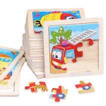 11X11CM Kinder Holz Puzzle Cartoon Tier Verkehrs Tangram Holz Puzzle Spielzeug Pädagogisches Puzzle Spielzeug für Kinder Geschenke
