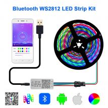 DC5V WS2812B Einzeln Adressierbare RGB Led Streifen Licht SP110E Bluetooth Controller USB Kabel Kit 30/60/144Led Wasserdicht IP65