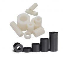 50pcs Inside Diameter ID 3 4 5 6 8mm M3 M4 M5 M6 M8 Black White ABS Nylon Non-Threaded Spacer Hollow Standoff Washer