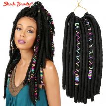 Synthetic Crochet Braids Hair Dreadlocks Faux Locs Soft Dreadlock With Color Line Jumbo Braiding Hair Extensions for Women