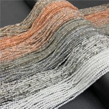2 3mm Natürliche Labradorit Quarz Mondstein Kristall Stein Perlen Runde Facettierte Lose Perlen Für Schmuck Machen DIY Armband 15,5"