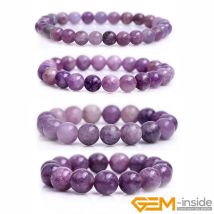 Naturstein Perlen Lila Lepidolite Armband Energie Healing Stein Armband Für Frauen Geschenke 7,5 Zoll 6mm 8mm 10mm 12mm