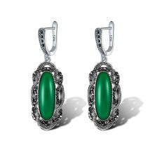 Ajojewel Große Harzstein-Tropfenohrringe, Vintage-Schmuck, Schwarz, Rot, Grün, Ohrtropfen, modisches Geschenk, Streichholzschachtel