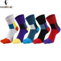 Sport 5 Finger Socks Man Compression Colorful Fitness Marathon Sweat-Absorbing Bike Badminton Tennis Toe Short Travel Socks