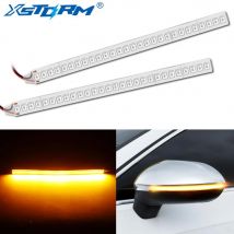 2Pcs Universal Auto Rückspiegel Blinker Anzeige Lampe Streamer Streifen Fließende Dynamische Flexible Seite Licht Bernstein