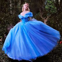 Halloween Frauen Neue Film Blau Cinderella Liebsten Luxus Hochzeit Kleid Erwachsene Ballkleid