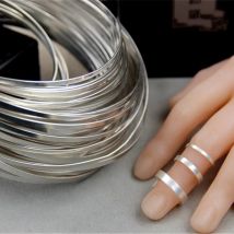 925 Sterling Silver Rectangle Flat Wire Cuff Ring Blank for Jewelry Making, Length 100mm