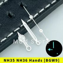 Silver Watch Hands Set Mod For NH35 NH36 4r35 4r36 Mov't SUB Style BGW9 C3 Lume Polished Finish