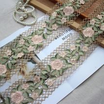 1Y Hollow Floral High Quality Venise Lace Fabric DIY Handmade Lace Accessories Textile Fabrics Wide 9.5CM