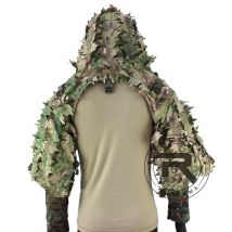 ROCOTACTICAL Tactical Ghillie Suit Breathable Ghillie Viper Hood with 3D Leafy Stripes Sniper Coat for Wargame, Hunting, CS