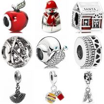 Btuamb Fresh Style Crystal Enamel Apple House lumache Snake Safety Chain Beads Fit Original Brand Charms per le donne gioielli fai da te