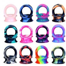 2 stücke Silikon Flexible Ohr Flesh Tunnel Plug Piercing Gemischte Farbe Earlet Messgeräte Expansion Piercing Mode Schmuck 6MM-25MM