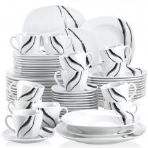 VEWEET therset da pranzo in ceramica porcellana porcellana 30/60 pezzi con tazze piattini piatti da Dessert piatti da minestra Set di piatti da pranzo