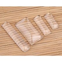 Klares Cabochon-Glas, rechteckig, 10 x 25 mm, 10 x 30 mm, 19 x 38 mm, 10 x 50 mm, DIY-Schmuckherstellung mit flacher Rückseite