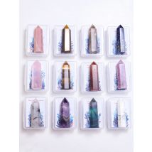 12 Constellations Natural Crystal Point Fluorite Amethyst Rose Quartz Magic Wand Libra Aries Gemstone Tower Home Decor