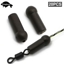 20Pcs Karpfen Angeln Puffer Perlen Runde Kopf Gummi Perlen Haar Rig Ärmeln Knoten Schutz Perlen Hubschrauber Rigs Tackle Zubehör