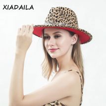 2020 Winter Fedora Hüte für Frauen Mode flache breite Krempe Panama Wolle Filz Jazz Fedora Hüte für Männer Leopard Goth Top Hochzeit Hut