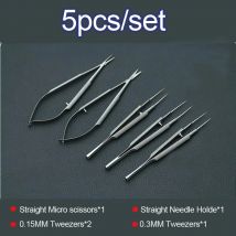 strumenti microchirurgici oftalmici forbici da 12,5 cm + porta aghi + pinzette strumento chirurgico in acciaio inossidabile