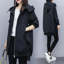 2024 New Autumn Women's Jacket Long Sleeve Casual Windbreaker Female Hooded Overcoat Loose Basic Coats Lady Outwear