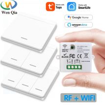 WIFI Mini switch Tuya Smart Life APP interruttore luce a pulsante RF 433Mhz pannello a parete modulo relè fai da te Timer Google Home Alexa
