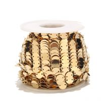 1 Meter 8 mm/6 mm runde Scheibenketten aus Edelstahl, Goldmünzenketten für Halskette, Armband, Fußkettchen, DIY-Schmuckherstellungszubehör