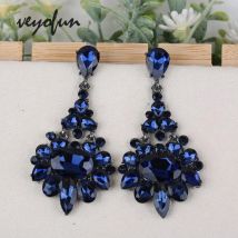 Veyofun Klassische Luxus Kristall Ohrringe Braut Baumeln Ohrringe Modeschmuck für Frauen Neue Geschenk