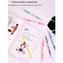 6COLORS/BOX Deli S627 Highlight pen Highlighter nite writer pen highlight marker 6 colors Fluorescent pen 6pieces/box sholesale