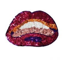 Big Red Lip Large Patches Sewing on Applique Sequins Patch for Jackets Jeans Clothing DIY Craft Accessories Clothes Stickers