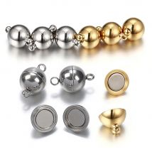Convertitore connettore con chiusura a forma di sfera in acciaio inossidabile magnetico da 5 pezzi per collana di braccialetti componenti per la creazione di gioielli fai da te